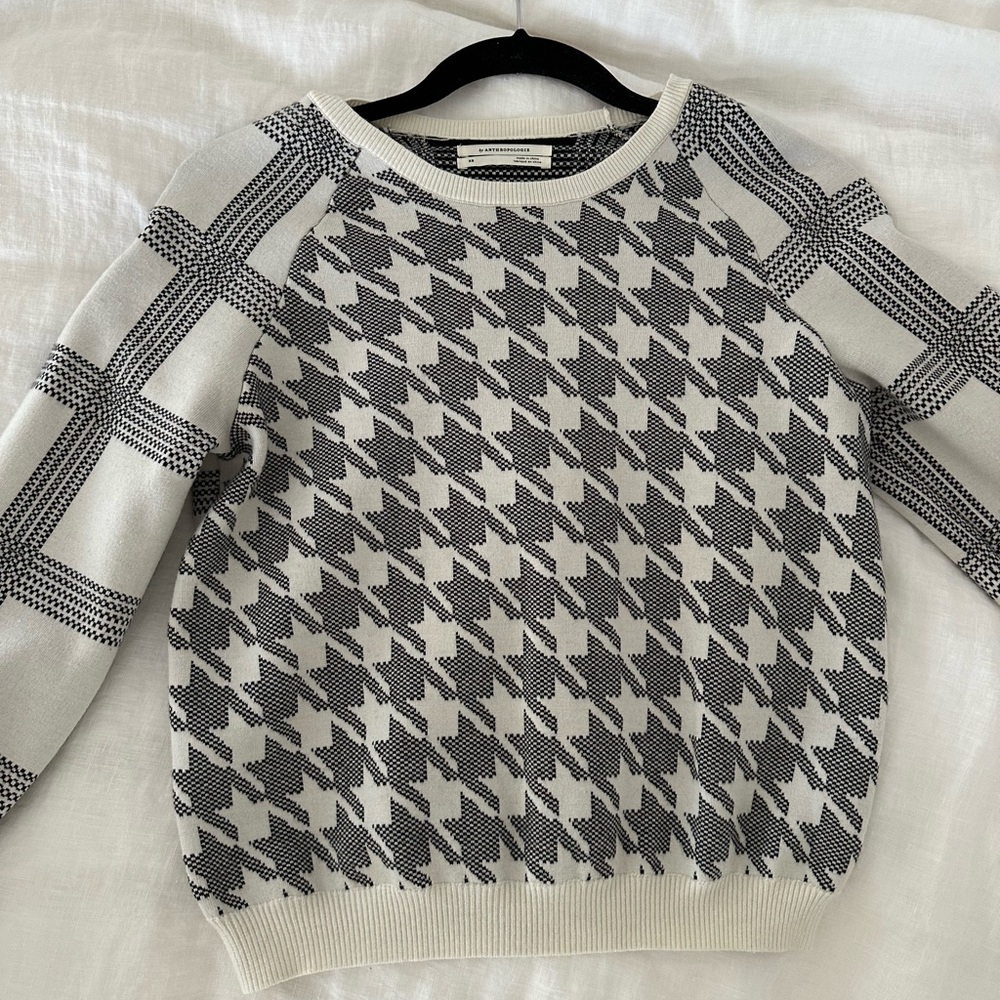 Anthropologie check sweater XS